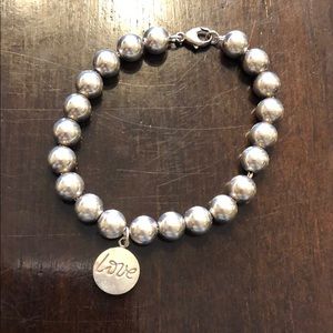 Tiffany Bead Bracelet w/ love charm